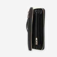 Guess Galeria Portafogli da donna nero logato con zip