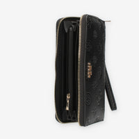 Guess Galeria Portafogli da donna nero logato con zip