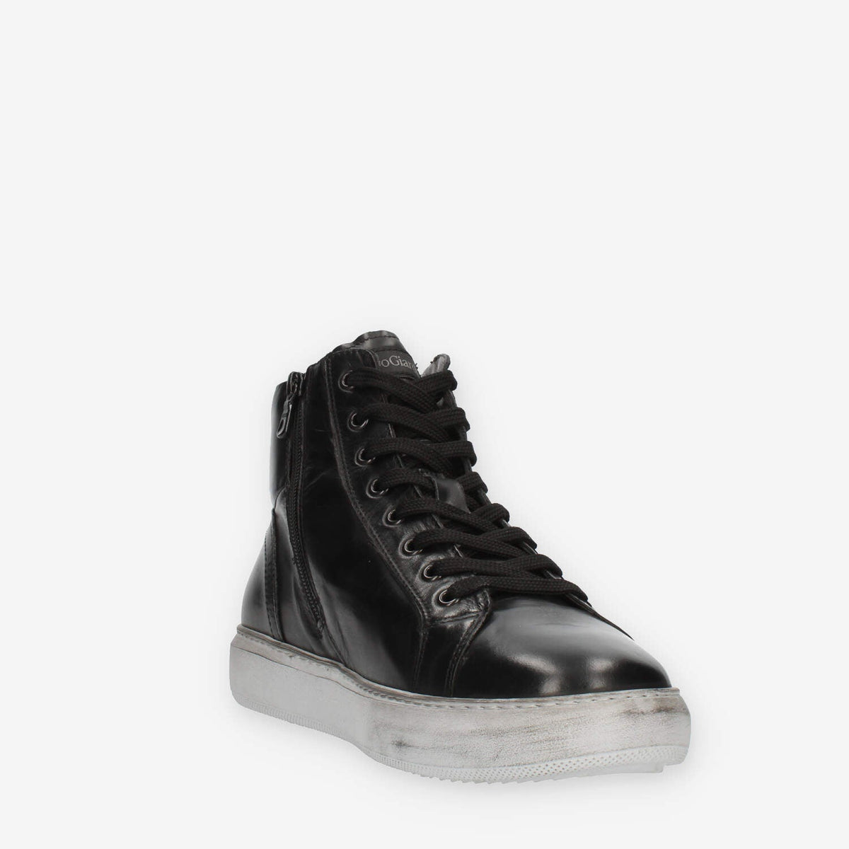 Nero Giardini Sneakers alte nere da uomo con fondo grigio