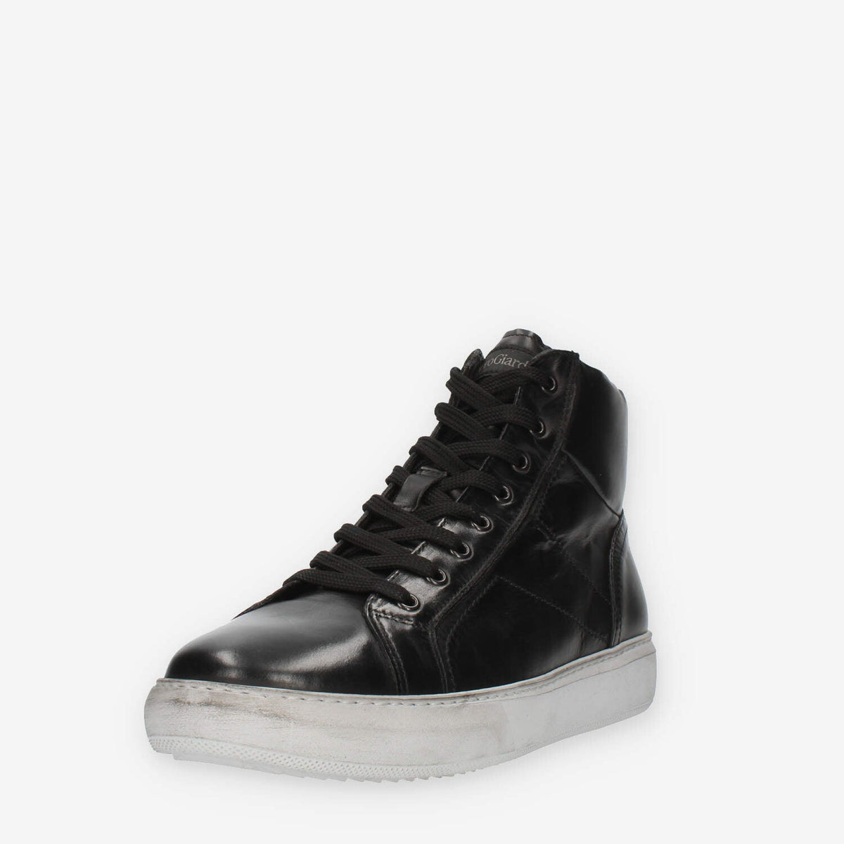 Nero Giardini Sneakers alte nere da uomo con fondo grigio