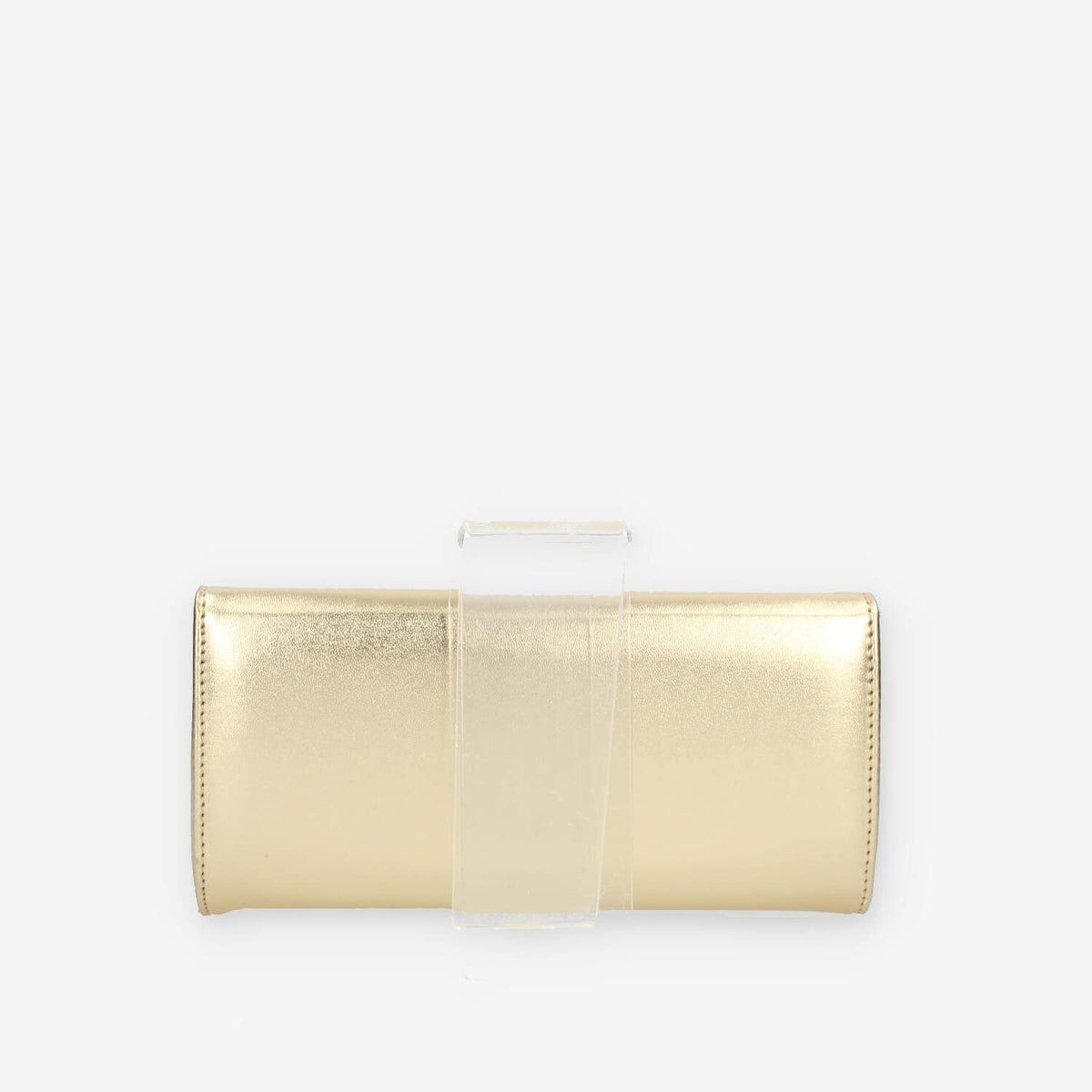Albano Pochette da donna laminata platino con strass