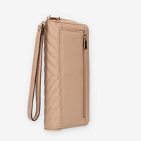 Guess Keillah Portafogli beige trapuntato con zip e polsiera