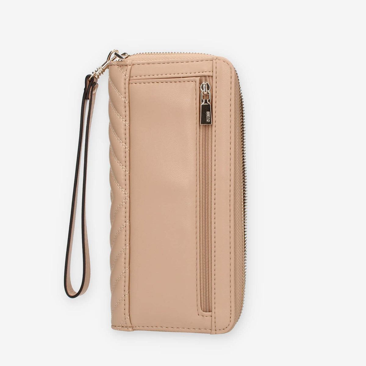 Guess Keillah Portafogli beige trapuntato con zip e polsiera