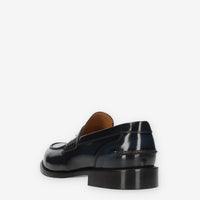 Exton Mocassini in abrasivato blu da uomo modello college