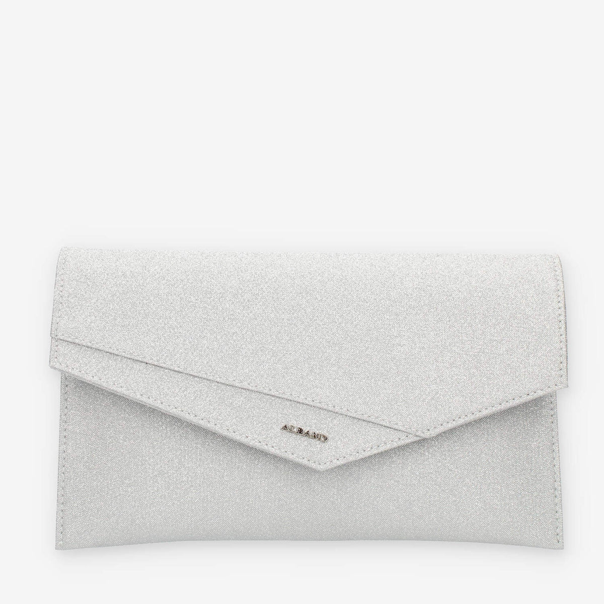 Albano Pochette da donna glitterata argento