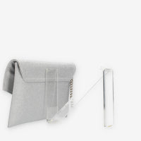 Albano Pochette da donna glitterata argento