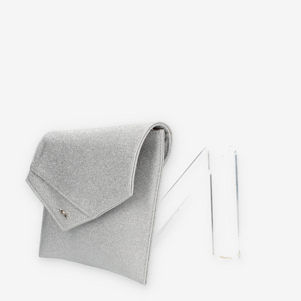Albano Pochette da donna glitterata argento