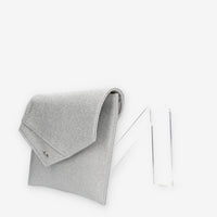 Albano Pochette da donna glitterata argento