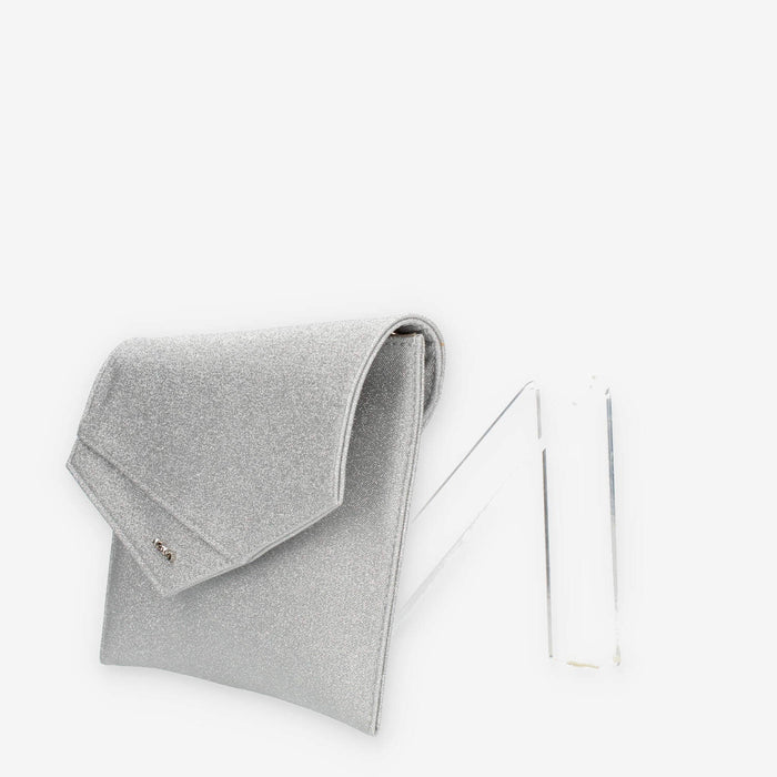 Albano Pochette da donna glitterata argento