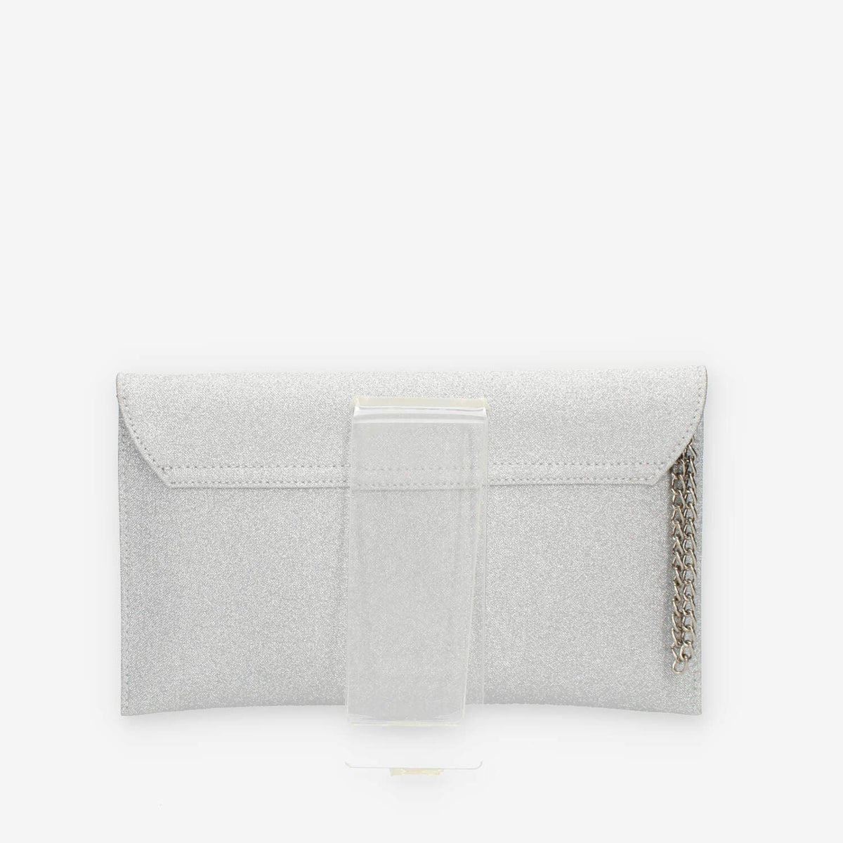 Albano Pochette da donna glitterata argento