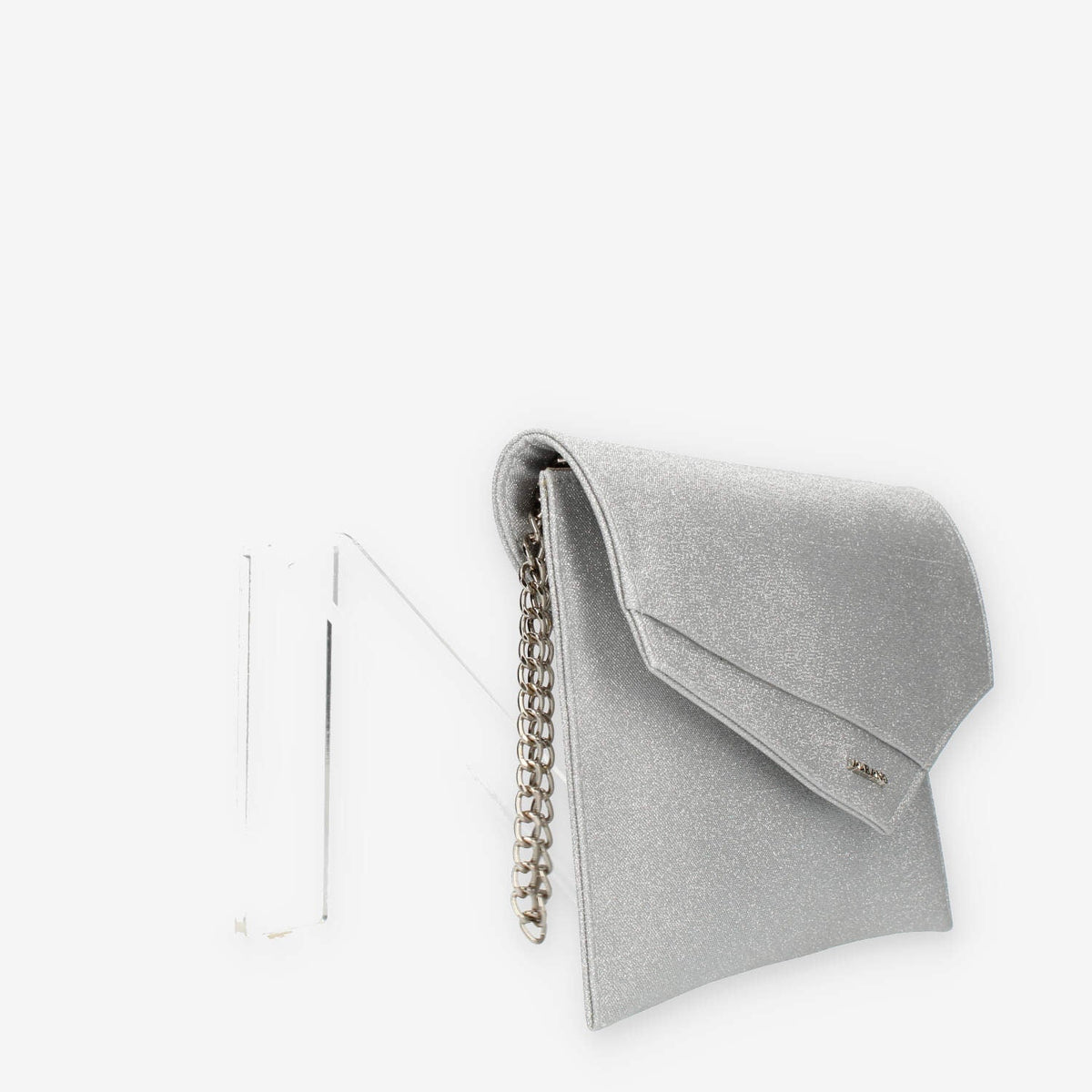 Albano Pochette da donna glitterata argento