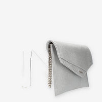 Albano Pochette da donna glitterata argento