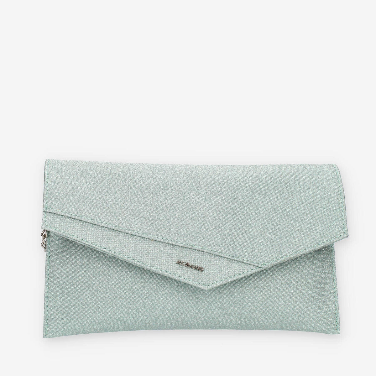 Albano Pochette da donna glitterata verde menta