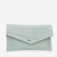 Albano Pochette da donna glitterata verde menta