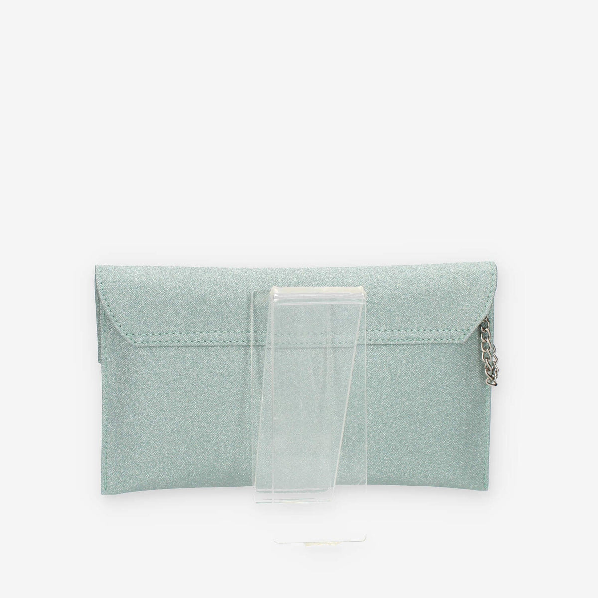 Albano Pochette da donna glitterata verde menta