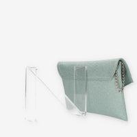 Albano Pochette da donna glitterata verde menta
