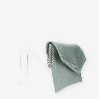 Albano Pochette da donna glitterata verde menta
