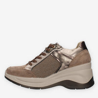 Igi&co Sneakers taupe da donna con zeppa