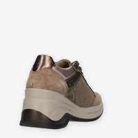Igi&co Sneakers taupe da donna con zeppa