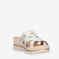 Valleverde 55583-SILVER Sandali scalzati beige da donna