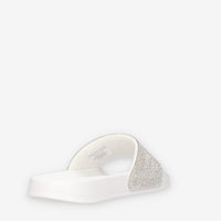 Sun 68 X36211-01BIANCO SLIPPERS STRASS LOGO Ciabatte bianche da donna