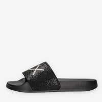Sun 68 X36211-11NERO SLIPPERS STRASS LOGO Ciabatte nere da donna