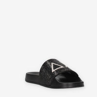 Sun 68 X36211-11NERO SLIPPERS STRASS LOGO Ciabatte nere da donna