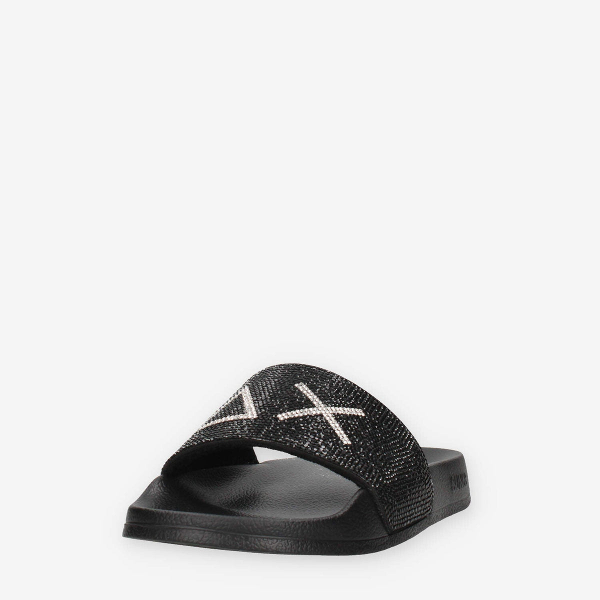 Sun 68 X36211-11NERO SLIPPERS STRASS LOGO Ciabatte nere da donna