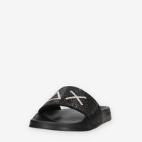 Sun 68 X36211-11NERO SLIPPERS STRASS LOGO Ciabatte nere da donna
