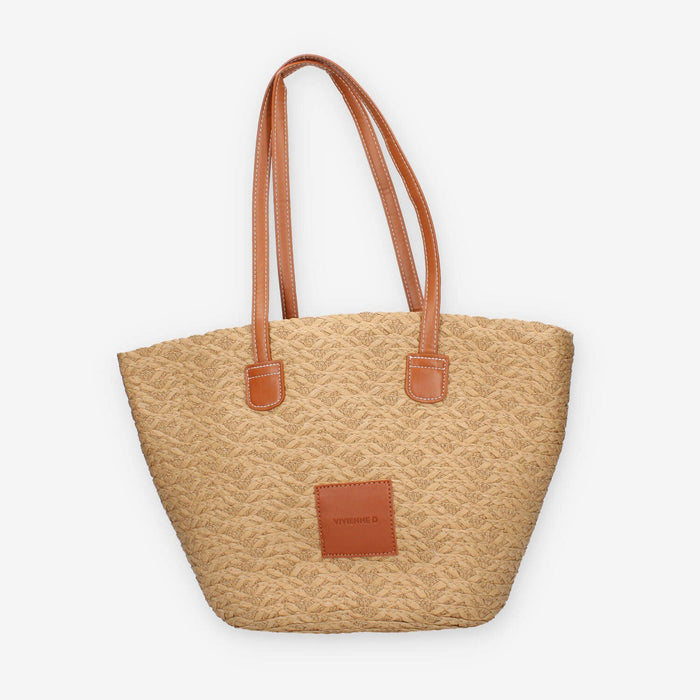 Vivienne D VBB287.BEIGE Borsa a spalla in paglia beige