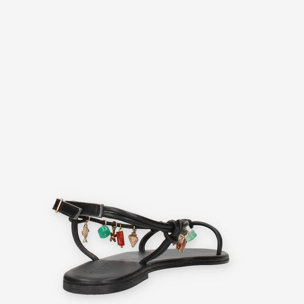 Inuovo H26030-BLACK Infradito neri da donna con applicazioni