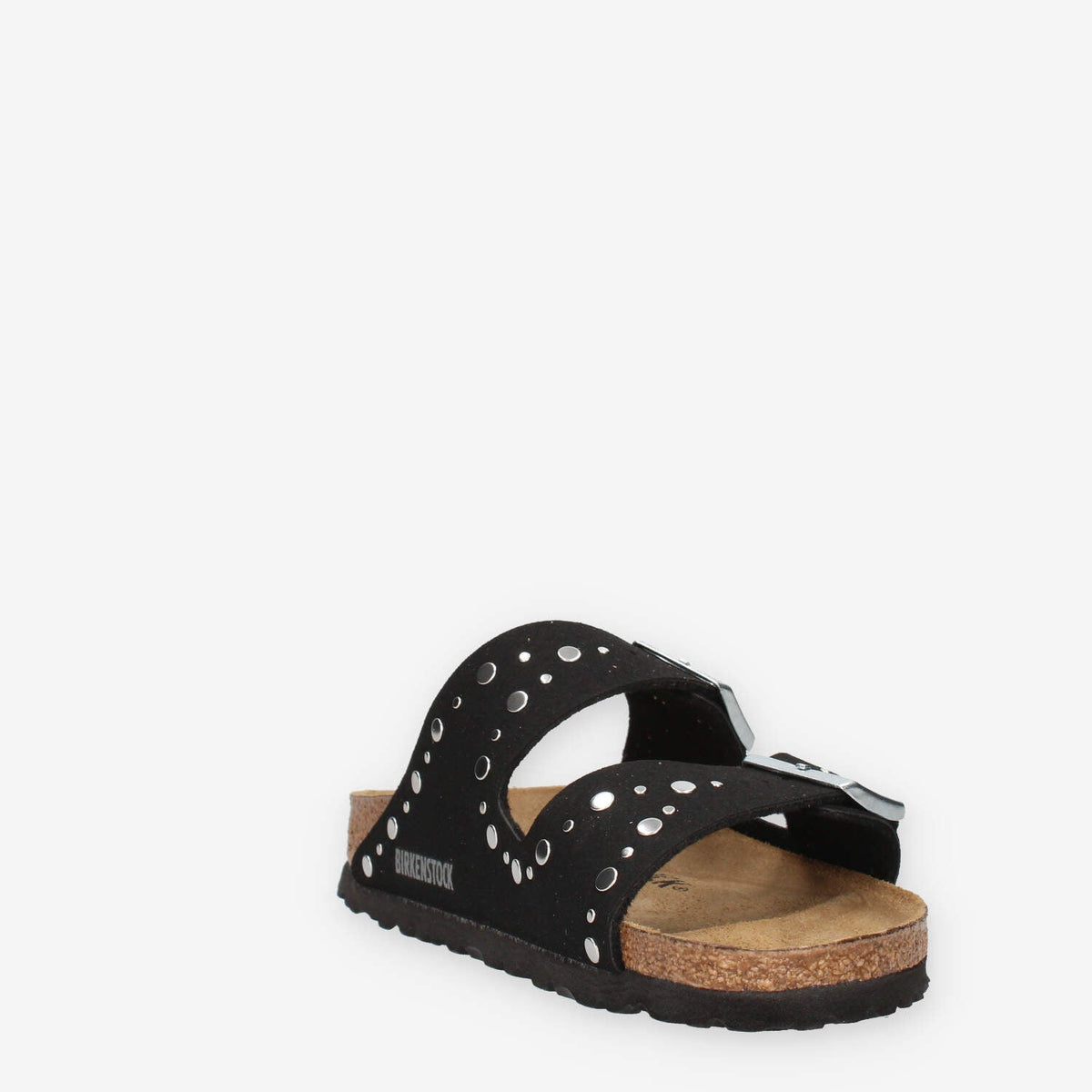 Birkenstock 1031646 Arizona Rivet Border Kids Sandali scalzati neri da bimba (calzata stretta)