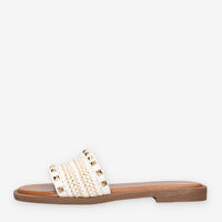 Marina Torres J41243-52-WHITE Sandali scalzati bianchi con borchie