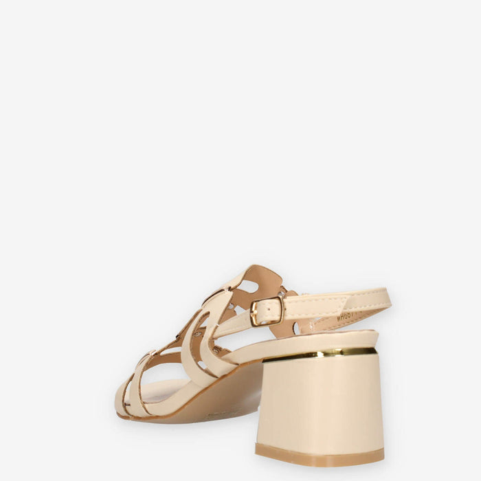 Marina Torres WH6871-BEIGE Sandali beige con applicazioni metalliche