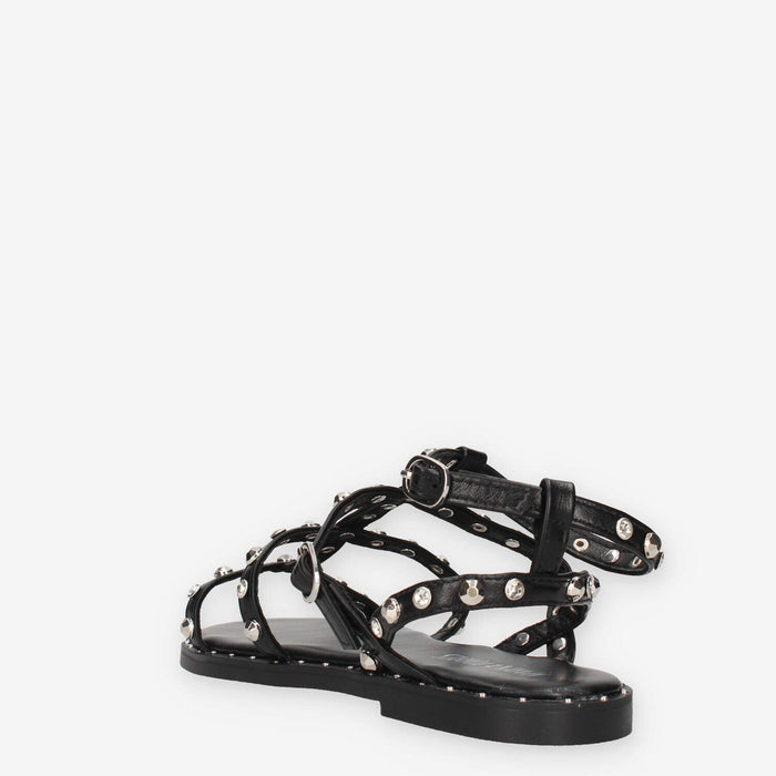 Marina Torres J41201-80-BLACK Sandali neri con borchie