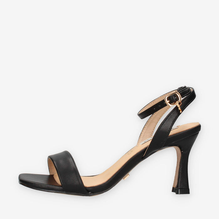 Miabelle MB-146-LIZ-NERO Sandali neri con tacco