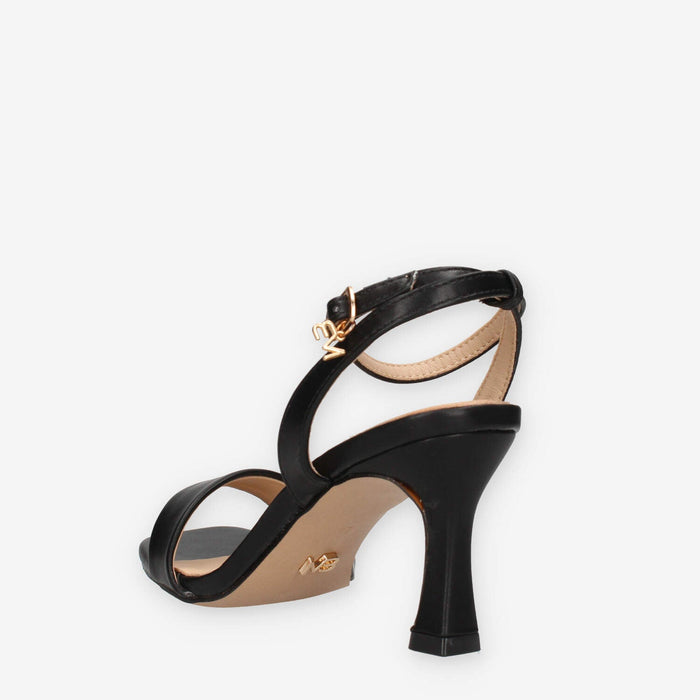 Miabelle MB-146-LIZ-NERO Sandali neri con tacco