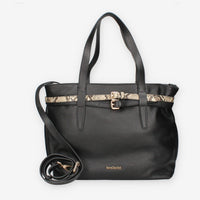 Borsa a Spalla Donna Nero Giardini - Modello Dollaro Nero T.Pitone Castoro