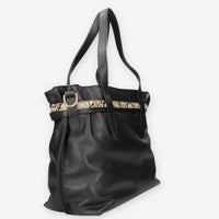 Borsa a Spalla Donna Nero Giardini - Modello Dollaro Nero T.Pitone Castoro