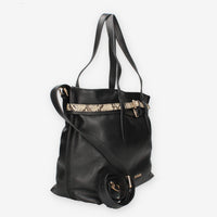 Borsa a Spalla Donna Nero Giardini - Modello Dollaro Nero T.Pitone Castoro