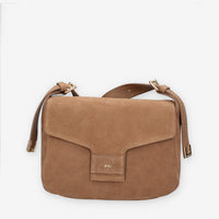 Borsa a Tracolla da Donna VELOUR MOU in Pelle Scamosciata Marrone - Nero Giardini