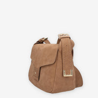 Borsa a Tracolla da Donna VELOUR MOU in Pelle Scamosciata Marrone - Nero Giardini