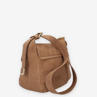Borsa a Tracolla da Donna VELOUR MOU in Pelle Scamosciata Marrone - Nero Giardini