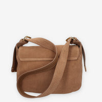 Borsa a Tracolla da Donna VELOUR MOU in Pelle Scamosciata Marrone - Nero Giardini