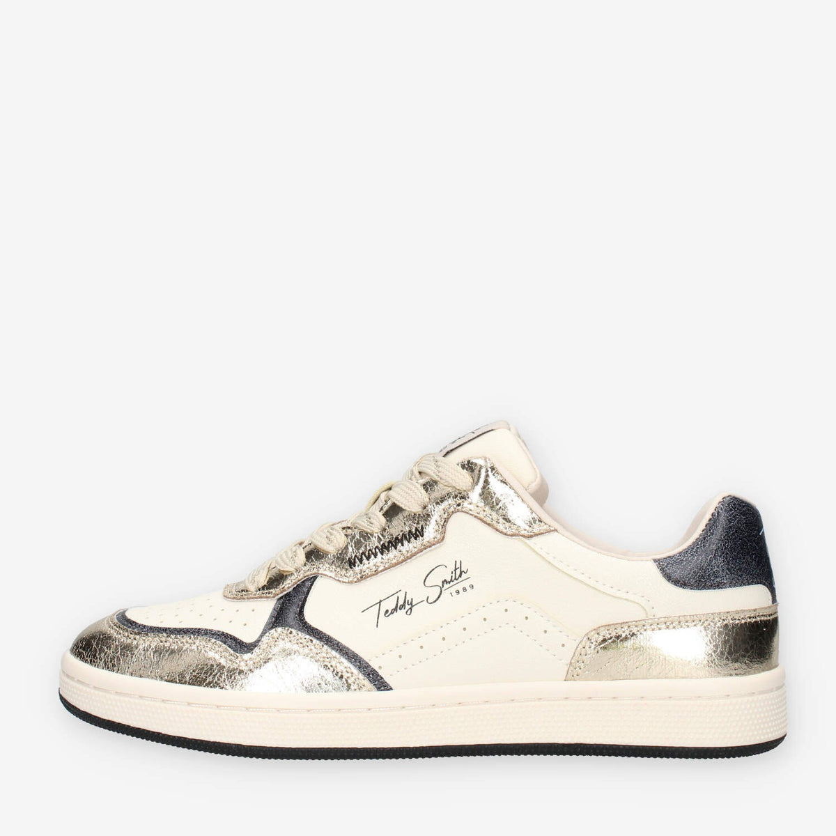 Sneakers Teddy Smith 121157-GOLD in Pelle con Dettagli Dorati