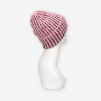 Cappello a Maglia a Righe Rosa e Marrone - Victoria