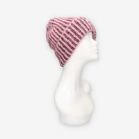 Cappello a Maglia a Righe Rosa e Marrone - Victoria