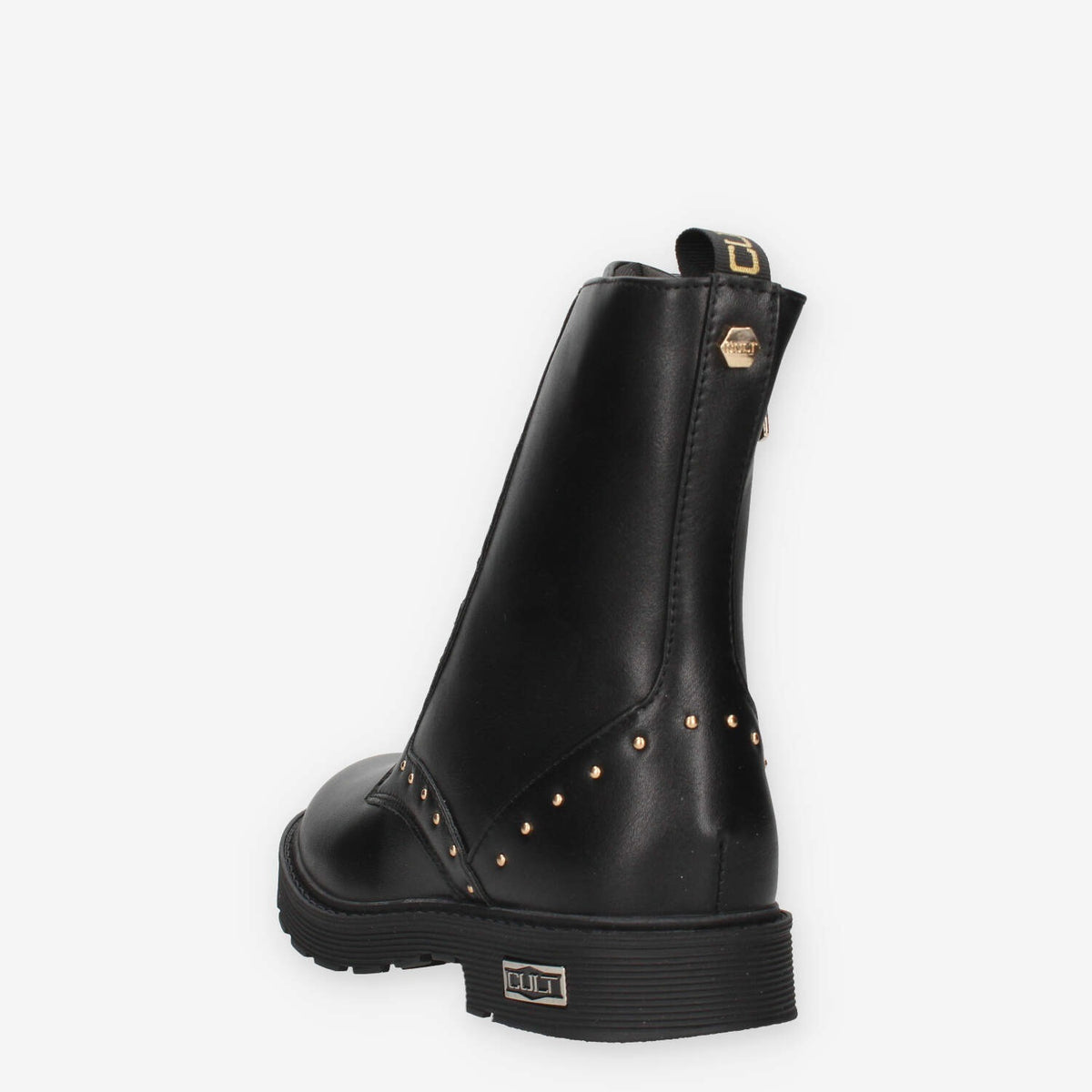 Stivaletti Neri con Borchie e Zip Laterale - Cult T-714-BLACK