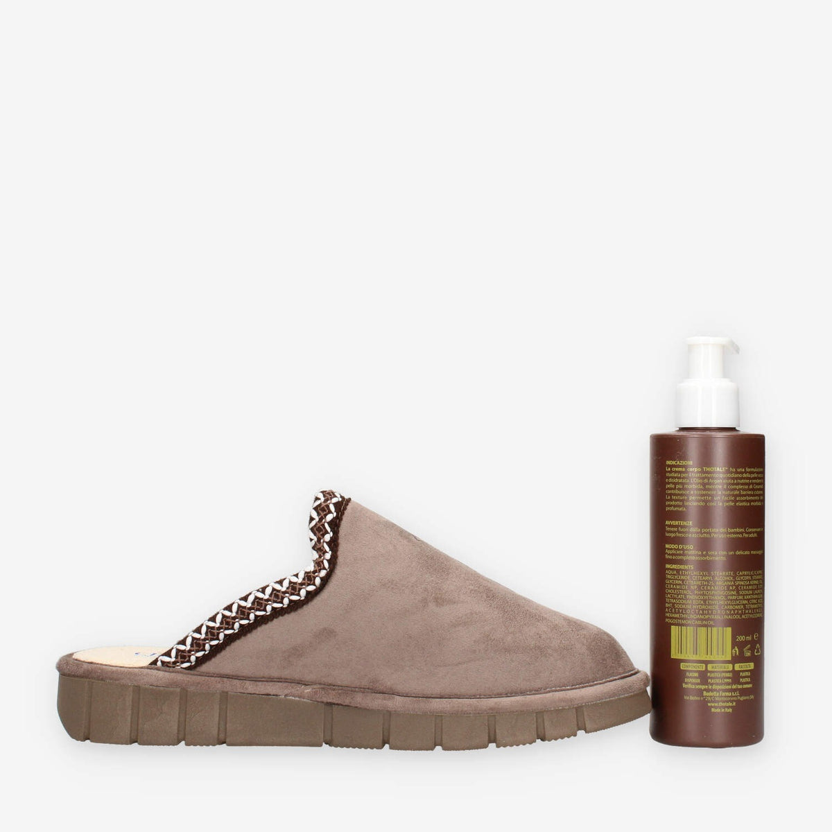 Pantofole Comfort in Taupe con Olio di Argan - Clia Walk