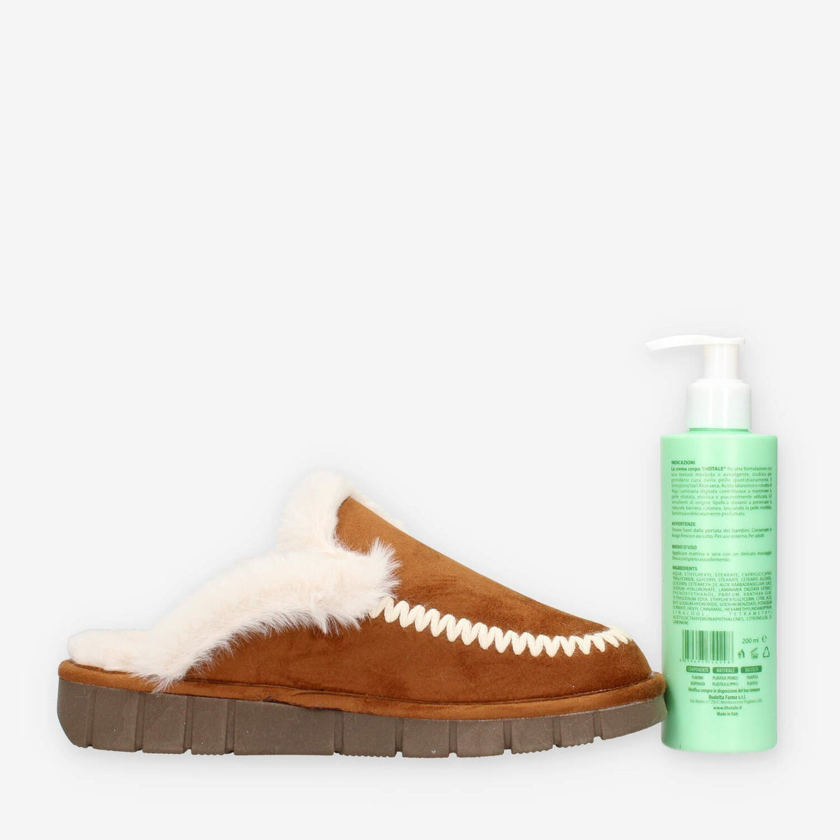 Pantofole Invernali Clia Walk WARM10-CAMEL con Crema Corpo